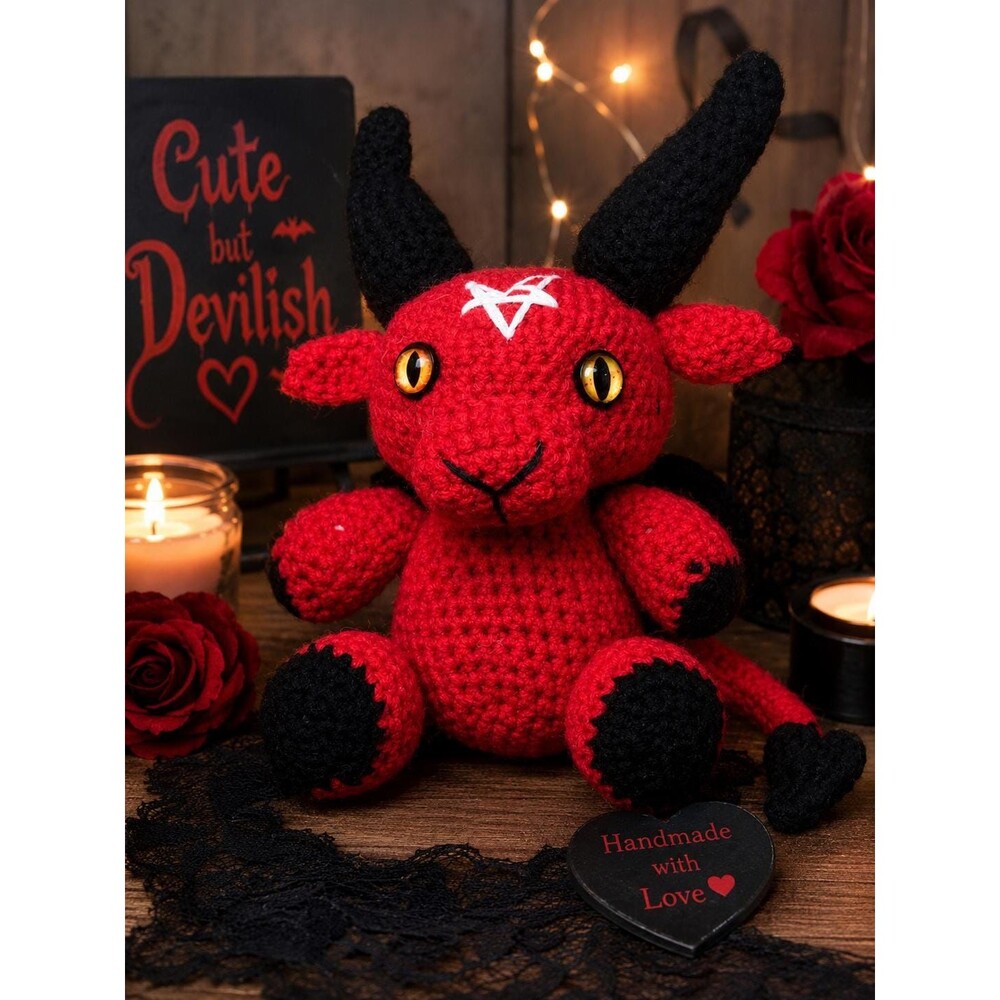 Dexter the Demon Crochet Plush Halloween Devil Amigurumi Handmade Decor